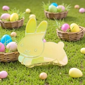 Light Green Ombre Metallic Easter Bunny Rabbit Glossy 2.5" Lobster Hair Clip